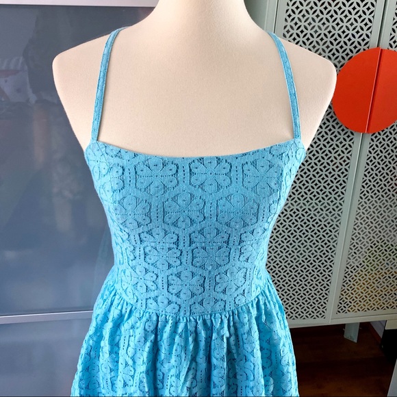 Lilly Pulitzer Elisse Strappy Blue Lace Dress - Picture 3 of 7